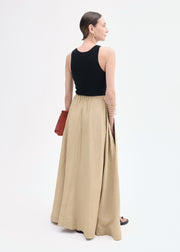 Parachute Skirt in Viscose Linen  - Camel - CO Collections